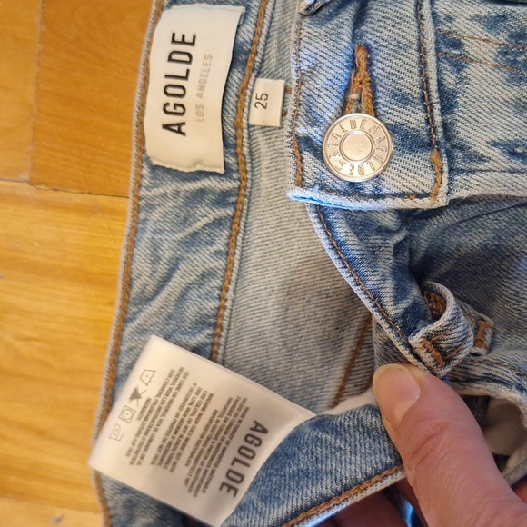 Agolde Kye Mid-rise Ankle Jeans Size 25 Light Blue Organic Cotton Blend Stretch - Picture 8 of 13